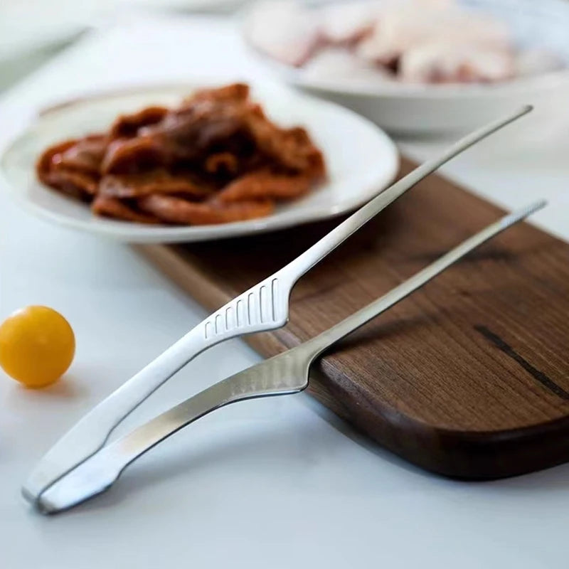 BBQ Food Tongs Barbecue Clips Stainless Steel Kitchen Accessories Cooking Outdoor Grilling Non-Stick Steak Clamp Baking Tool