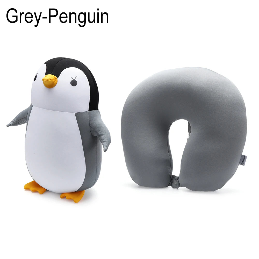 Cute Soft Changable Multifunctional Cervical Penguin Whale Fluffy Pillows Protection Neck U Shaped Travel Pillow