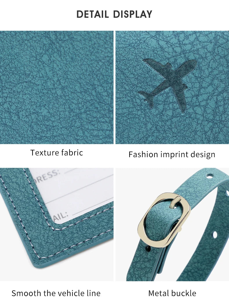 1PC Anti-lostPULeather Luggage Tag Privacy Luggage Protector Case for Suitcases and Travel Bags Men and Women Travel Accessories