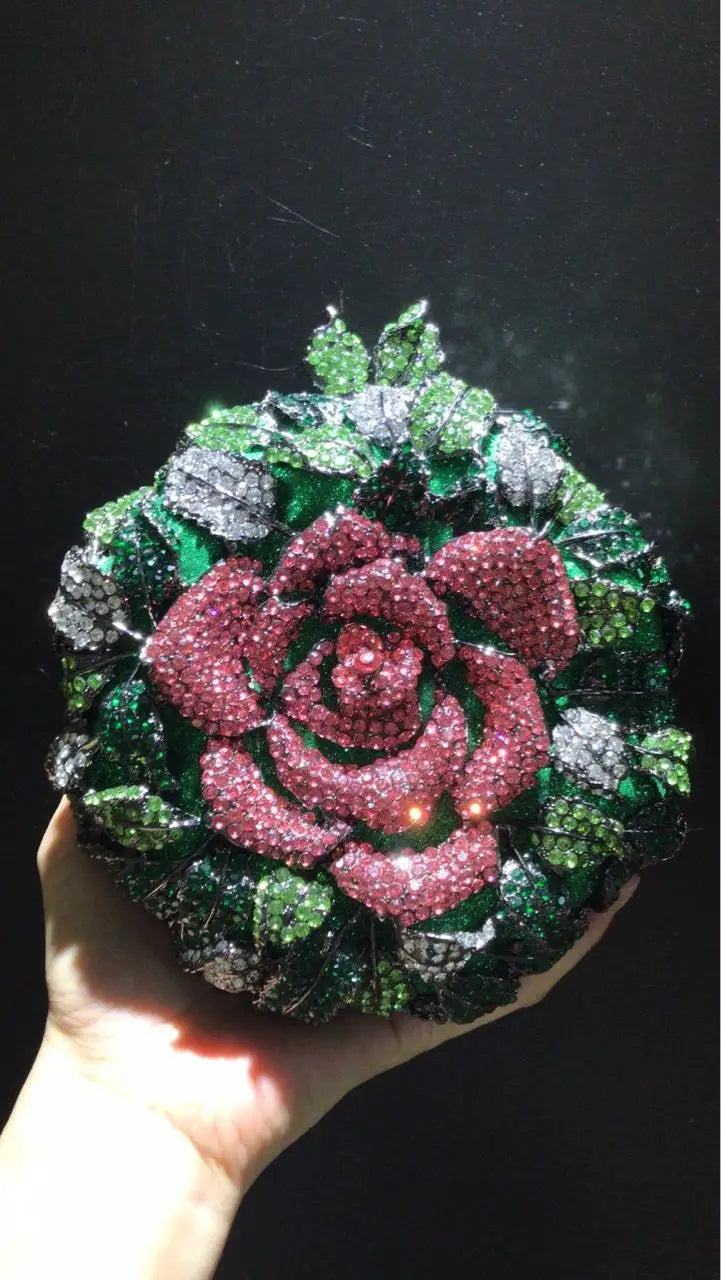 3D Camellia Shaped Clutch Bag, Handcrafted Petal Detail Evening Purse for Gala & Wedding, 2025 Collection