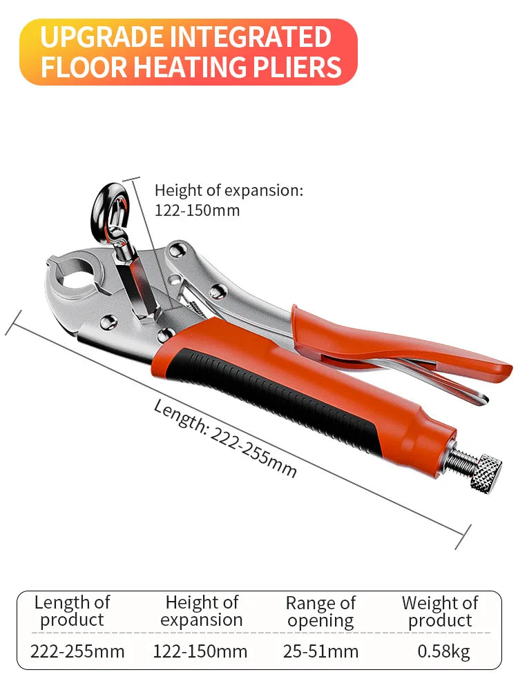 HILIXUN Remove the tong water separator, remove the geothermal pipe, clean the heating special pliers wrench tool