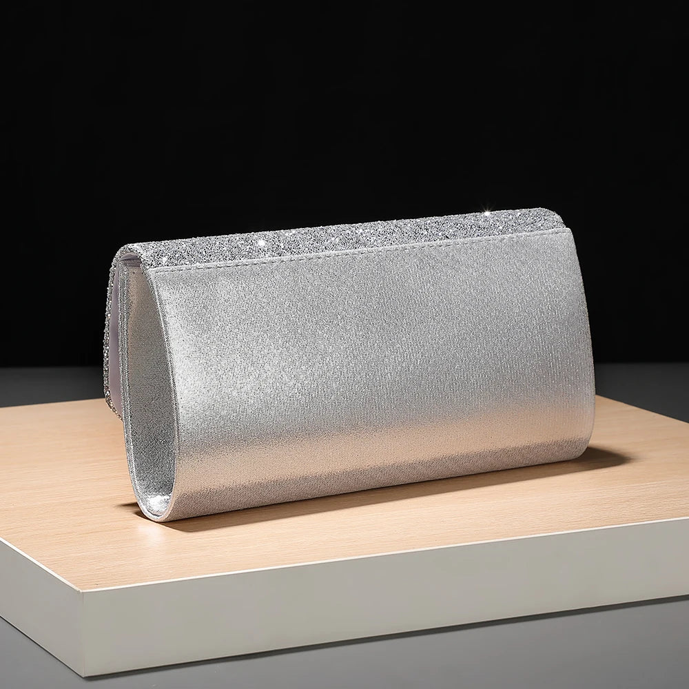 New Metallic Evening Bag - Luxurious Crossbody Small Square Bag - Elegant Handbag for the Bride at the Wedding Party