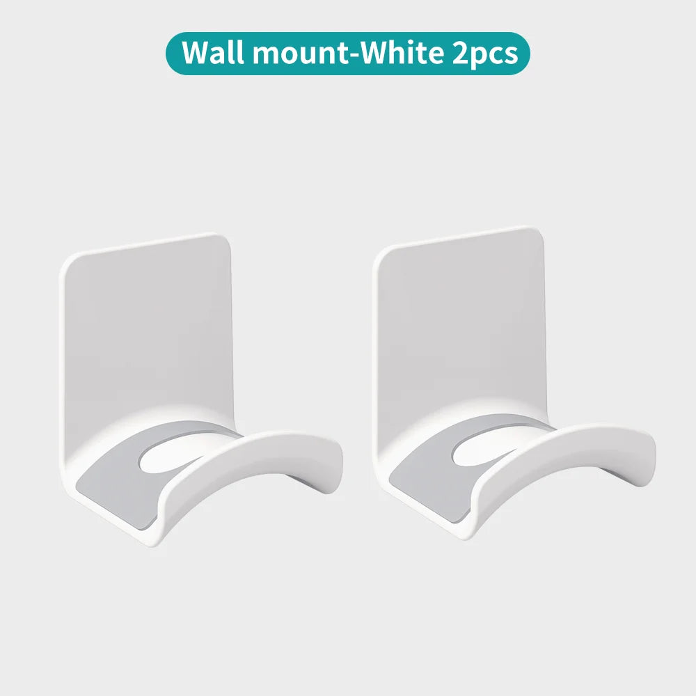 Universal Headphone Stand No Punching Plastic Wall Mount Hanger Under Desk Headset Rack Holder Support for Gaming Earphone
