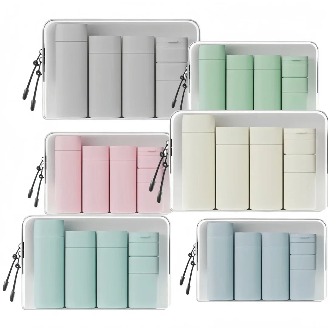 Travel Bottles Set, Silicone Squeezable Containers, Refillable Travel Accessories for Conditioner, Shampoo, Lotion & Body