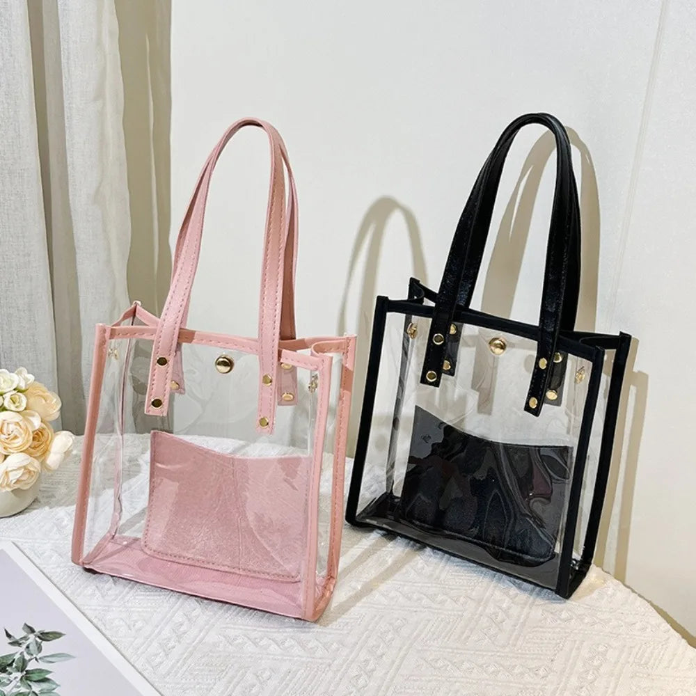 Transparent Crossbody Bag for Women Candy Color Fashion Shoulder Bag PVC Transparent Jelly Bag Crossbody Bags