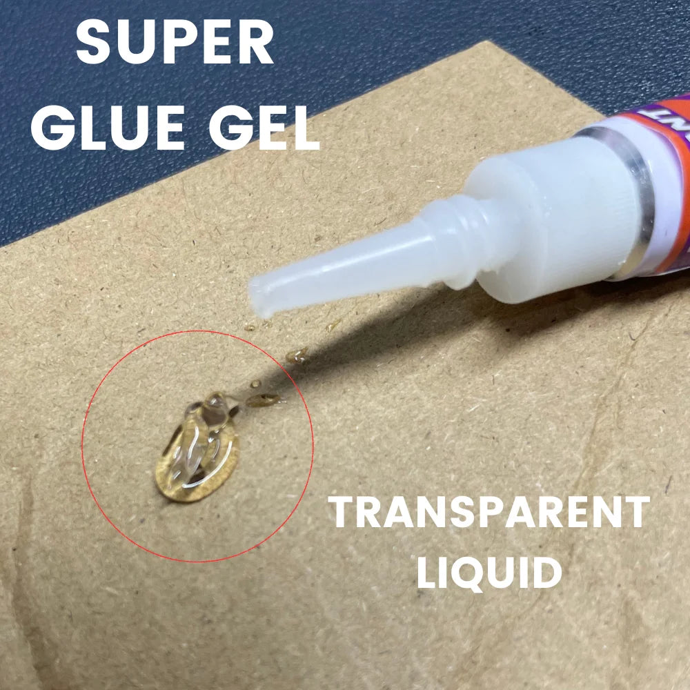 Super Glue Gel - Universal Quick Fix Adhesive for Shoes, Glass, Jewelry, PVC, DIY Crafts - Fast Drying & Long Lasting Bond