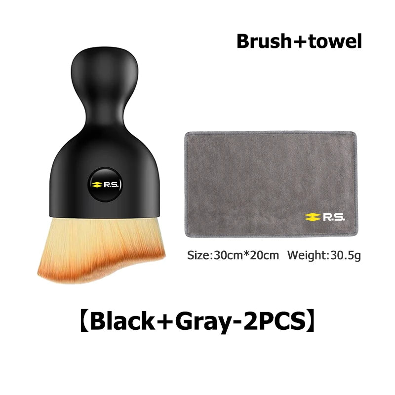 Car Soft Brush With Wash Towel Microfiber Cleaning Rag Cloth For Renault RS Sport Megane 3 4 2 Clio 5 Line Sandero Scenic Logan
