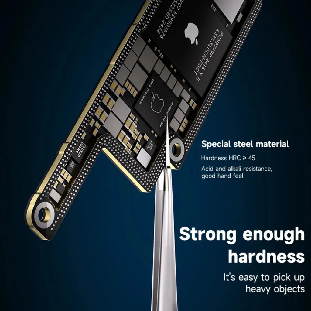 Precision Tweezers 0.01mm Tip - Anti-Slip 3D Stainless Steel Tweezers for Phone Repair, Flywire Handling, PCB & Micro Soldering