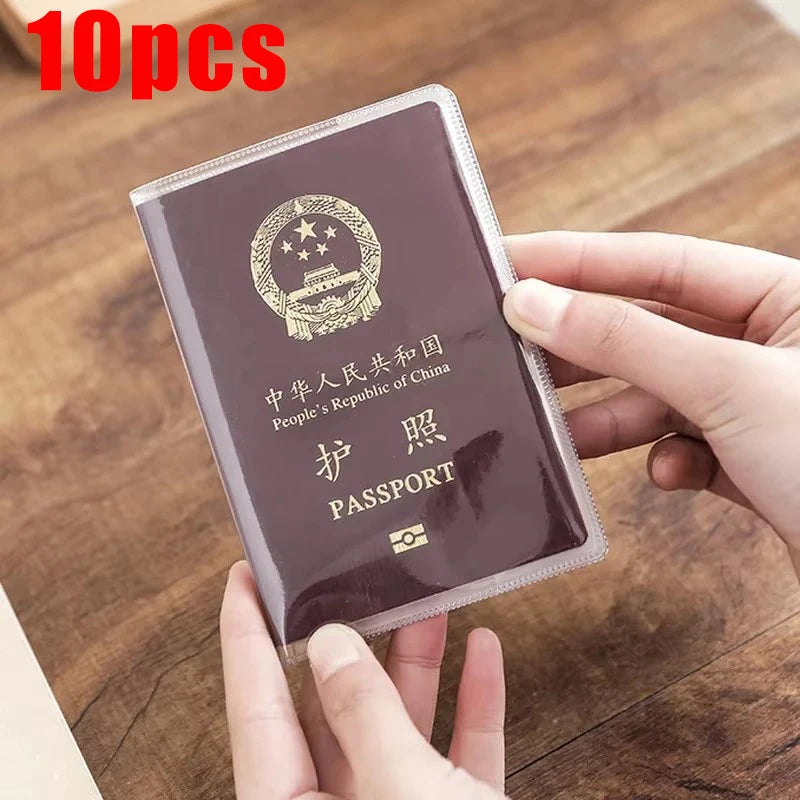 1-10PCS Travel Dirt Protection Passport Cover Wallet Purse PVC Transparent Women ID Business Credit Card Passport Bag Pouch