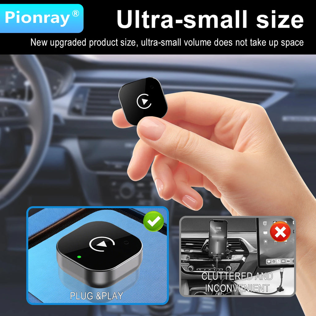 2026 Pionray 2-in-1 Wireless CarPlay Dongle & Wireless Android Auto Adapter - Instant Upgrade for Wired CarPlay