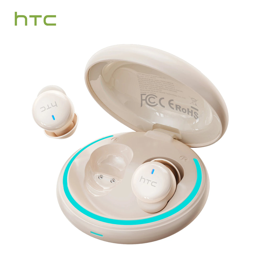 HTC NE92 TWS Earphones Bluetooth 5.4 ANC Active Noise Cancelling ENC HD Call HiFi Stereo Deep Bass with Mic for iPhone Android