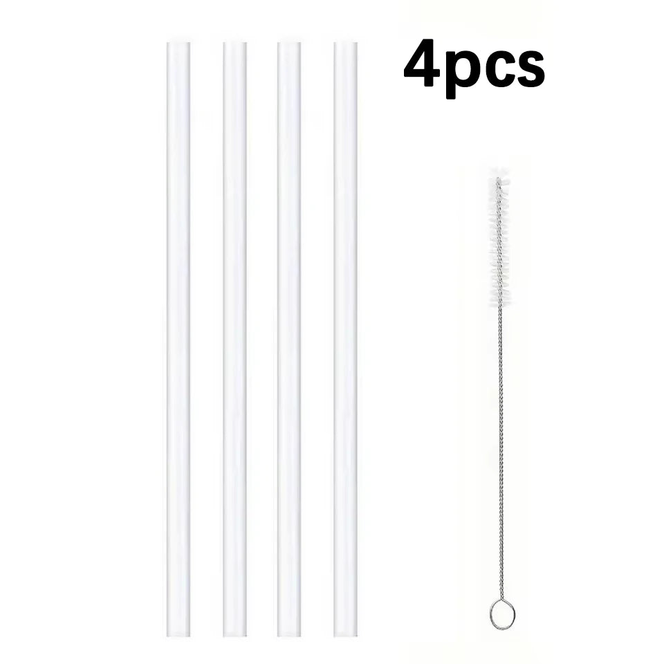 4/812pcs Replacement Straw Compatible for Stanley 20 oz 30 oz 40 oz Cup Tumbler, Clear Reusable Straws with Cleaning Brush