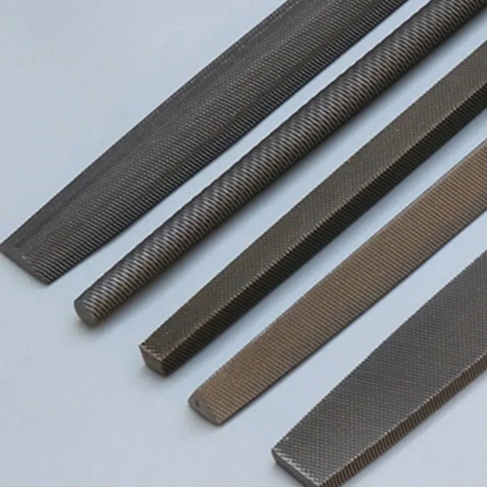 5Pcs 6 Inch Industrial Steel Files Set Flat/Round/Half Round/Triangle/Square For Metalworking Woodworking Steel Rasp File Flat