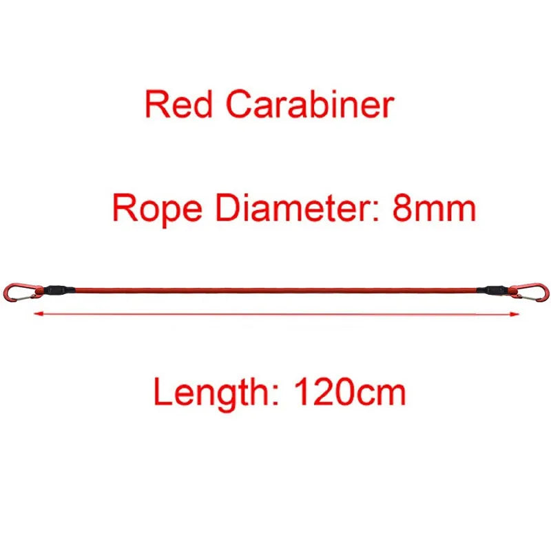 30-210cm Luggage Fixed Strap Elastic Rope Camping Equipment 8mm Tent Elastic Strap Extendable Hook Type