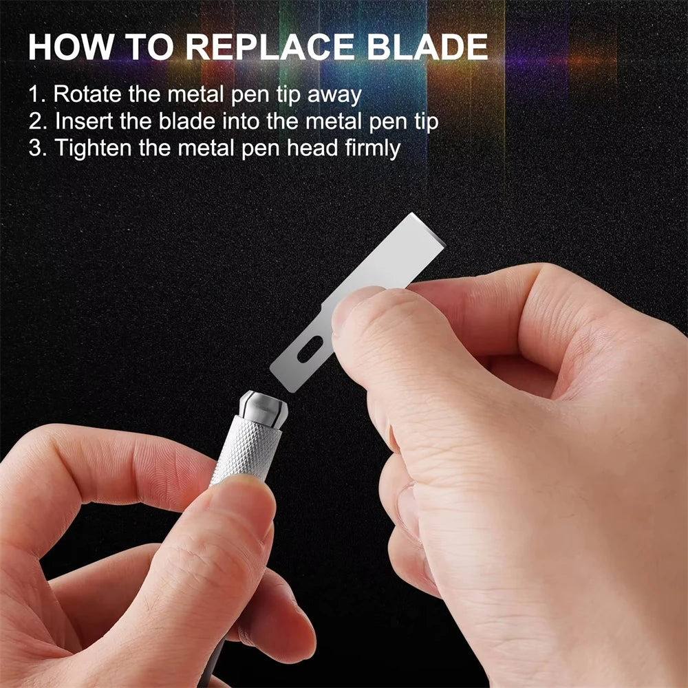 16PCS Craft Knife Set SK5 High Carbon Steel Precision Hobby Knives Art Knife Kit with 13 Blades Replaceable Handles for Carving