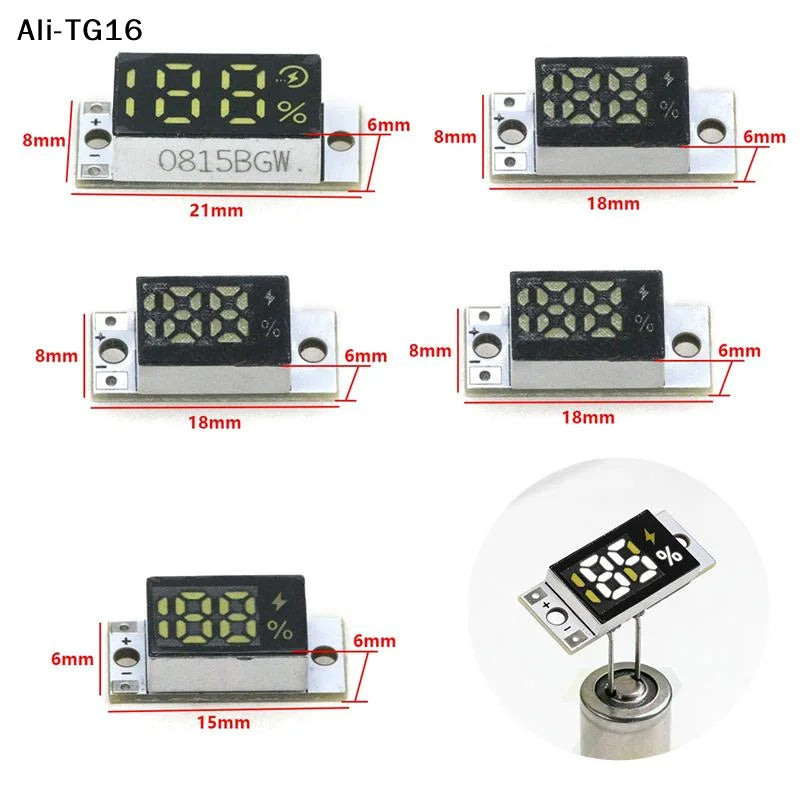 【A16】 Battery Level Indicator Module W/Smart Button For 1-4S Lithium Battery Accurate Percentage Display Low Power Consumption