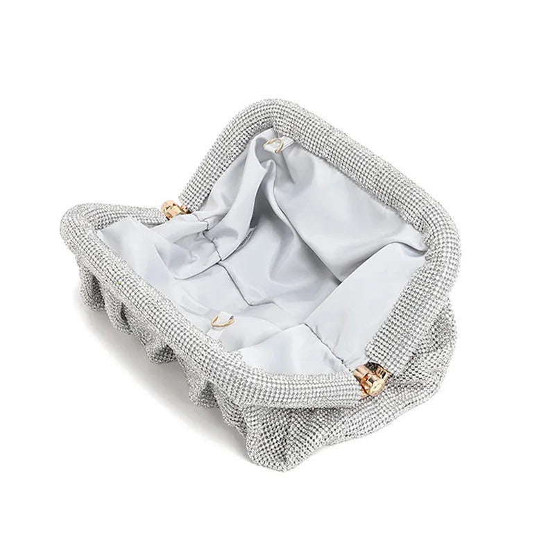 XMESSUN New Diamonds Evening Clutch Bag for Women,Fashion Designer Wedding Party Pouch Bag Lady Chain Shoulder Crossbody Bag