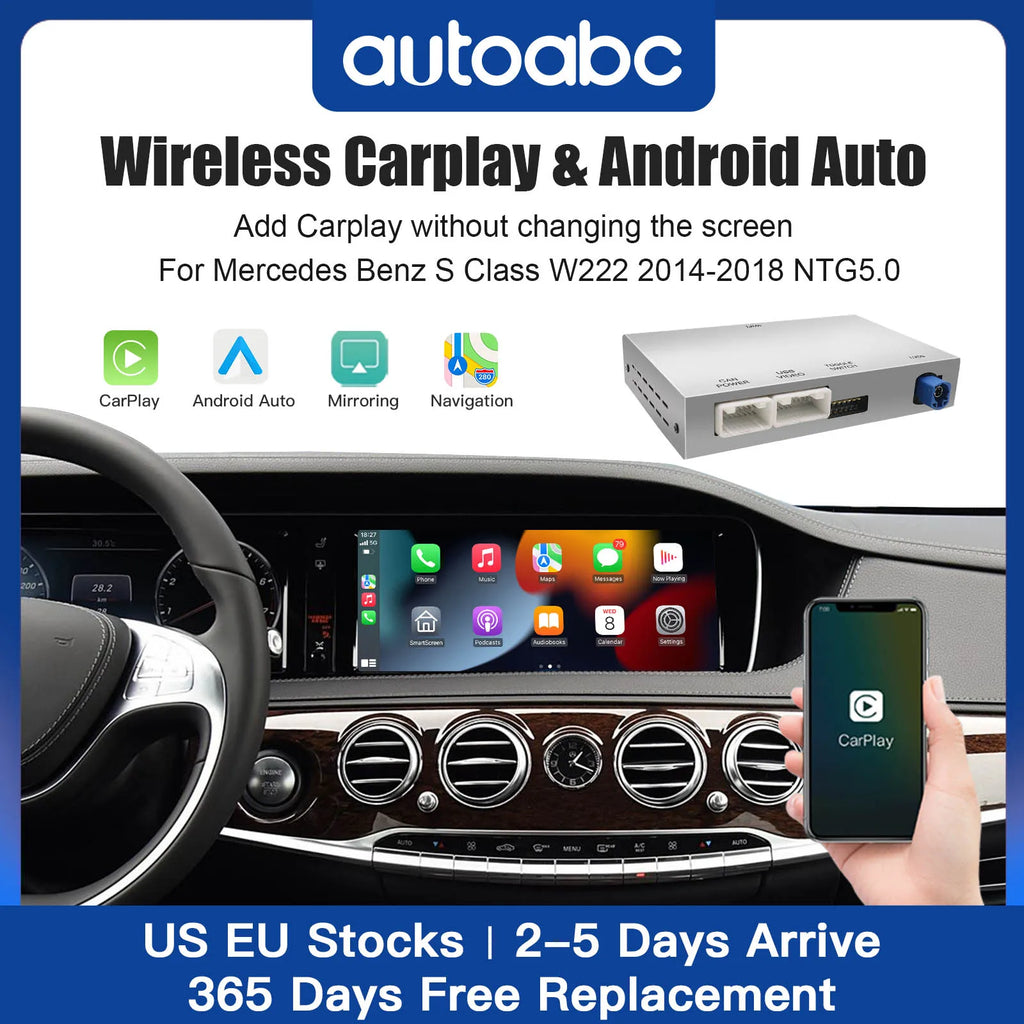 Wireless CarPlay Android Auto for Mercedes Benz S-Class W222 W217 2014-2018NTG5.0 with Support for camera functions Mirror Link