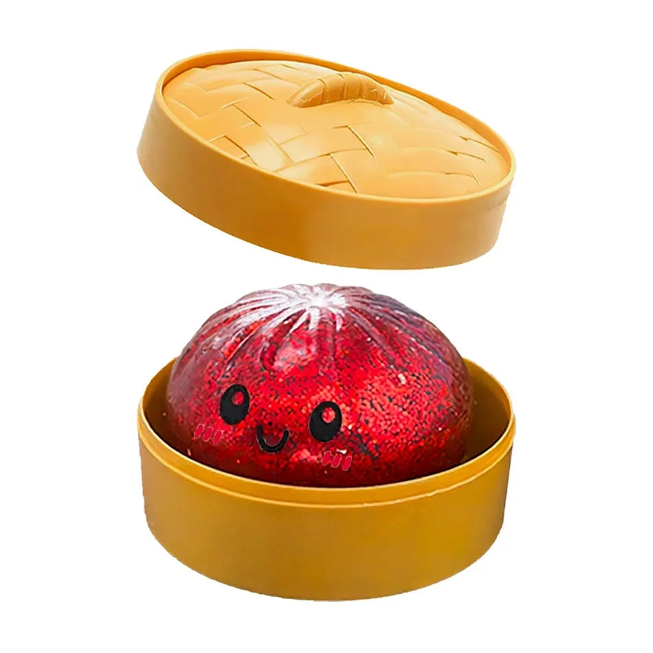 New 1-12pcs Glitter Dumpling Glitter Dumpling Squishy with Box Dumplings Sensory Squeeze Toy for Stress Relief