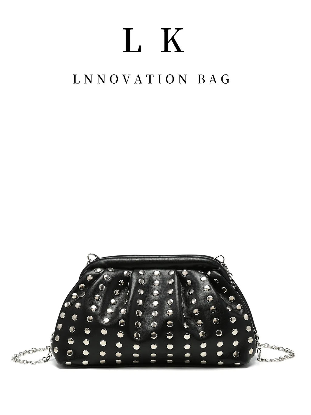 Rivet bag Niche design Punk shell bag Cloud bag