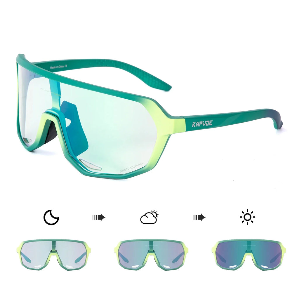 Photochromic Cycling Sunglasses Kapvoe Women Man Luxury Gold Glasses Driving Fishing Fashion Travel Golf Women Bike Goggles