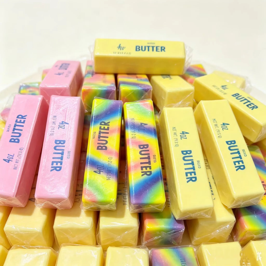 Butter Stick Squishy Stress Ball Fidget Toy Crunchy Squeeze Toy Round Blocks Filled ASMR Anti Stress Release Hand Relax Gift Toy