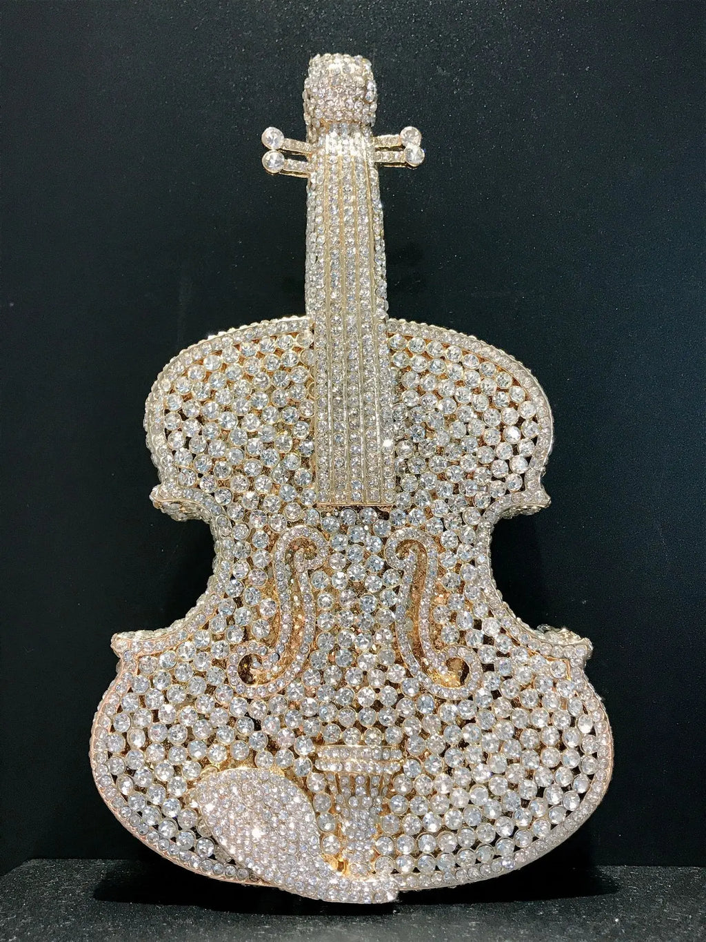 Amazing Luxury Pop Violin Crystal Evening Bag Party Handbag Diamond Clutch Bag Banquet Pouch Wedding Day Clutches