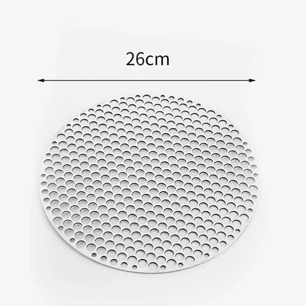 Stainless Steel Barbecue Net Round Metal BBQ Mesh Grate Grid Camping Picnic Food Rack BBQ Grill Kitchen Tool Accessories 18-30cm
