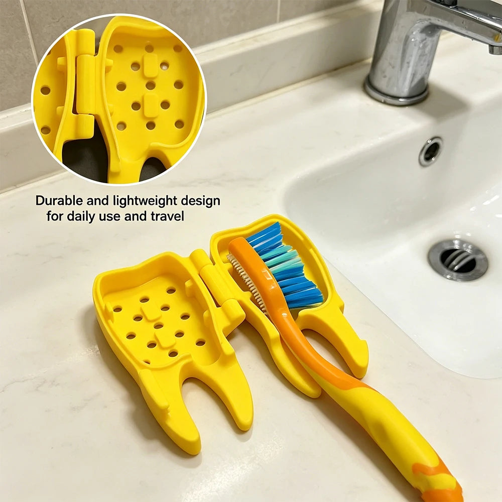 8PCS Portable Travel Tooth Shaped Toothbrush Head Protector, Hollow Ventilated Quick Drying Dust Shield Toothbrush Cap