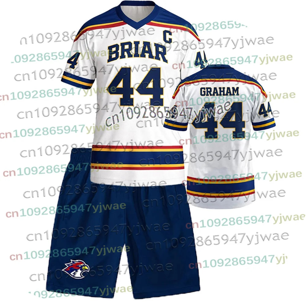 Off Campus Briar University Jersey 2 Piece Outfit Tracksuit Graham 44 22 DI LAURENTIS 66 Tucker46 Mens Tshirt Shorts 2 Piece Set