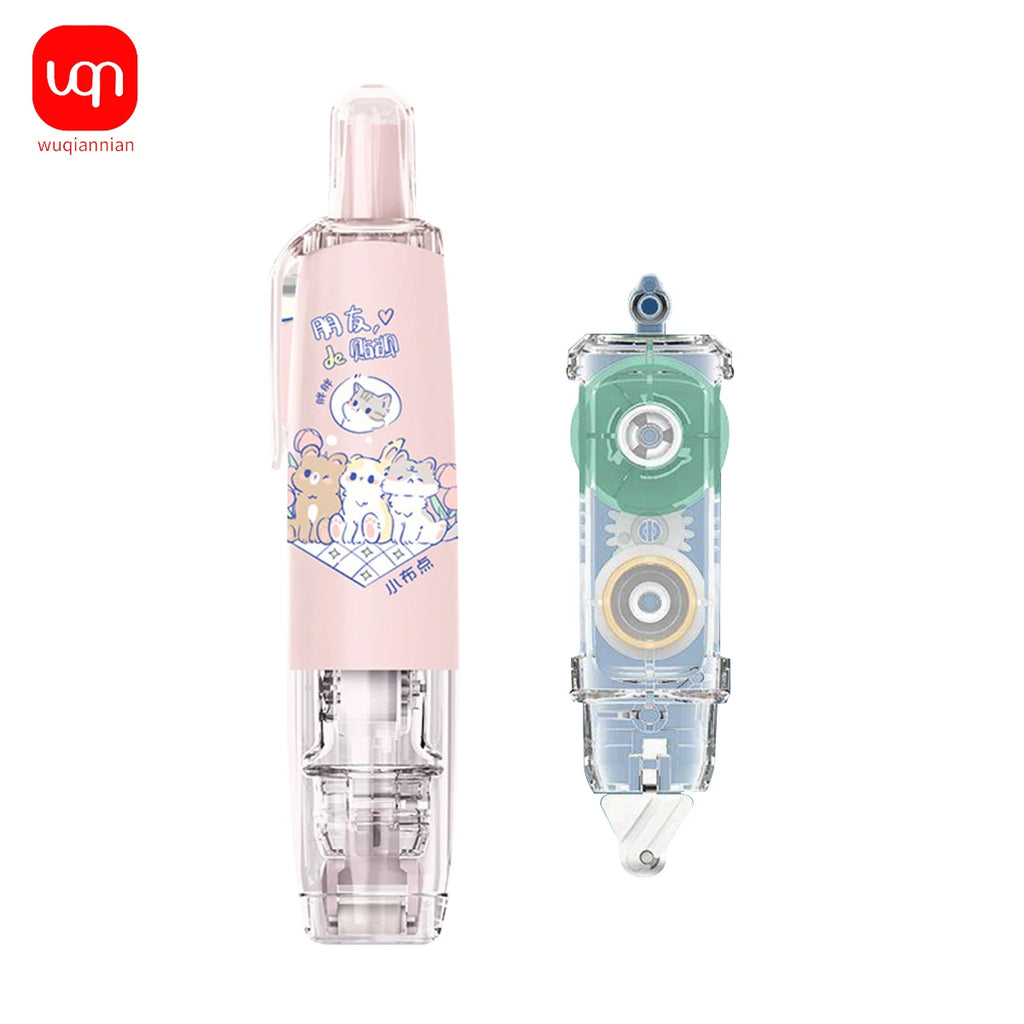 Cute Cartoon Animal Dot Glue Tape Roller, Portable Double Sided Adhesive Tape DIY Scrapbooking  Photo School Office Supplies