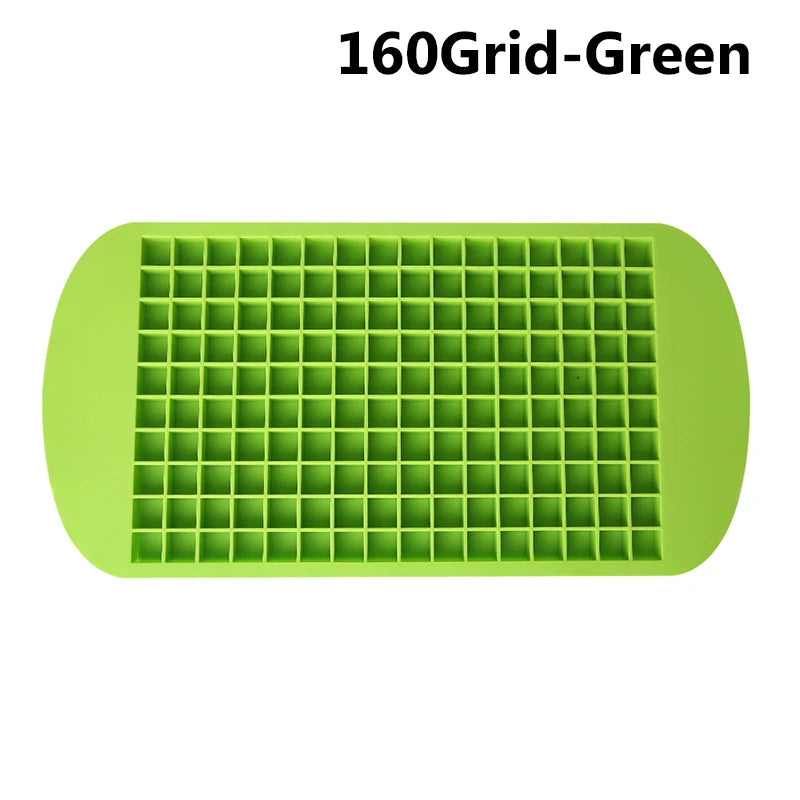 160 Grid Mini Silicone Ice Tray Ice Cubes Foldable Ice Mold Ice Breaker Ice Grid Tray Small Square Mold Ice Maker Silicone Mold
