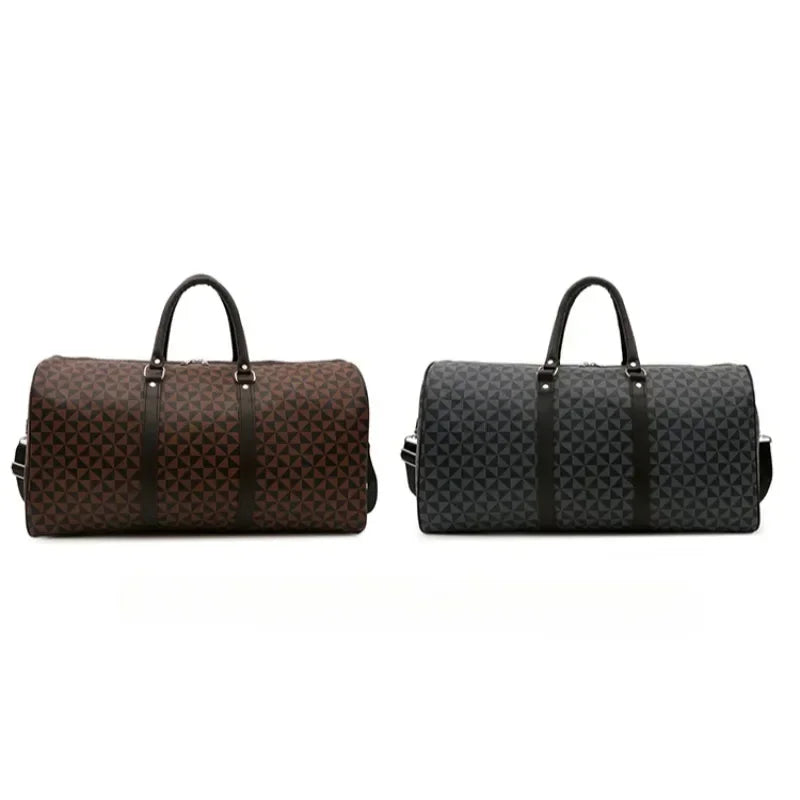 Fashion Retro Exquisite Geometric PU Large Capacity Travel Bags 2026 High Quality Classic Color Matching Shoulder Bags for Women