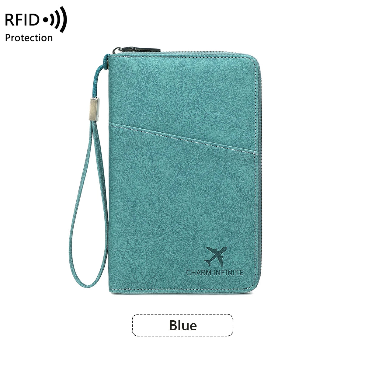 New Large Capacity RFID Anti-Magnetic Passport Holder with Zipper Multi-Function Travel Wallet for Documents And Tickets  Wallet