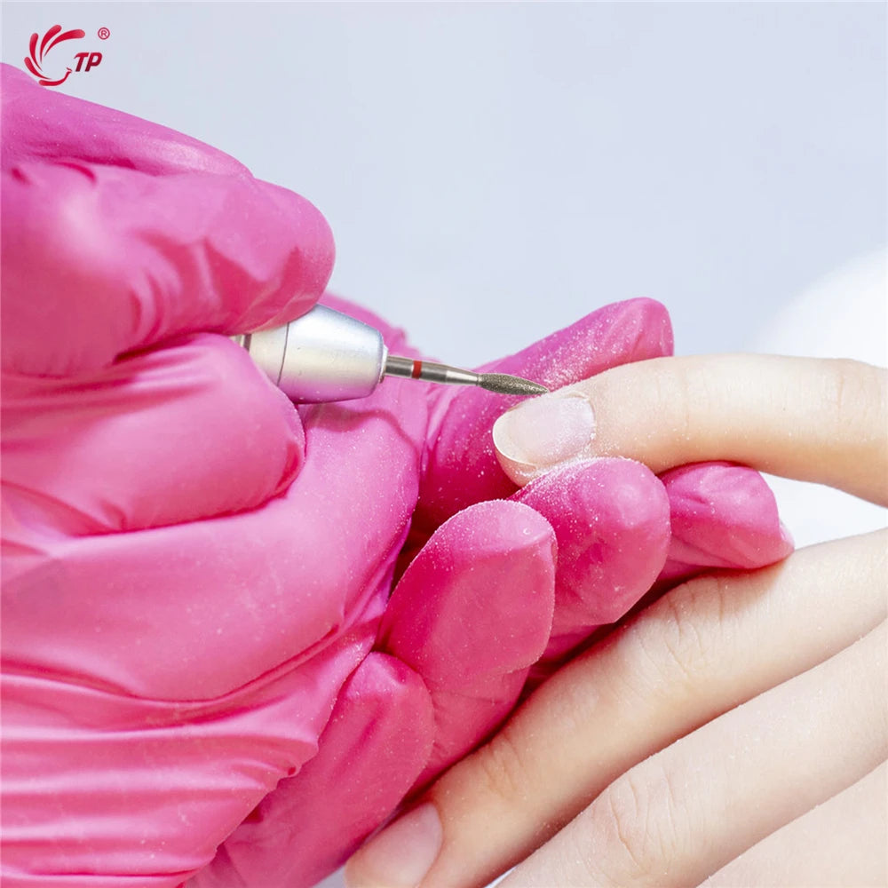 TP Flame Milling Cutter Cuticle Clean Diamond Nail Drill Bit Electric Rotary Manicure Pedicure Drill Bit Burr Polisher Nail Tool