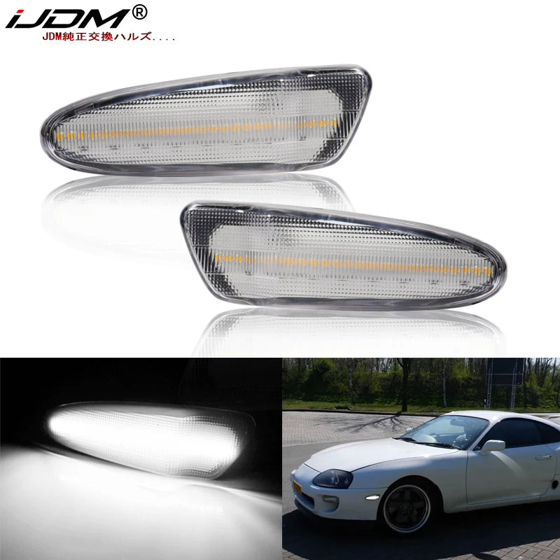 2pcs For Toyota SUPRA MK.4 For 00-05 Toyota Celica Front Bumper Side Marker LED Lights Lamps Turn Signal Light/Clearance Lights