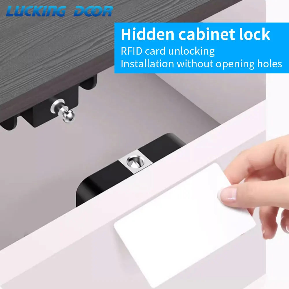 Smart Electronic Drawer Lock Invisible RFID IC Card Cabinet Locker NFC Unlock Intelligent Keyless Sensor Lock Easy To Install