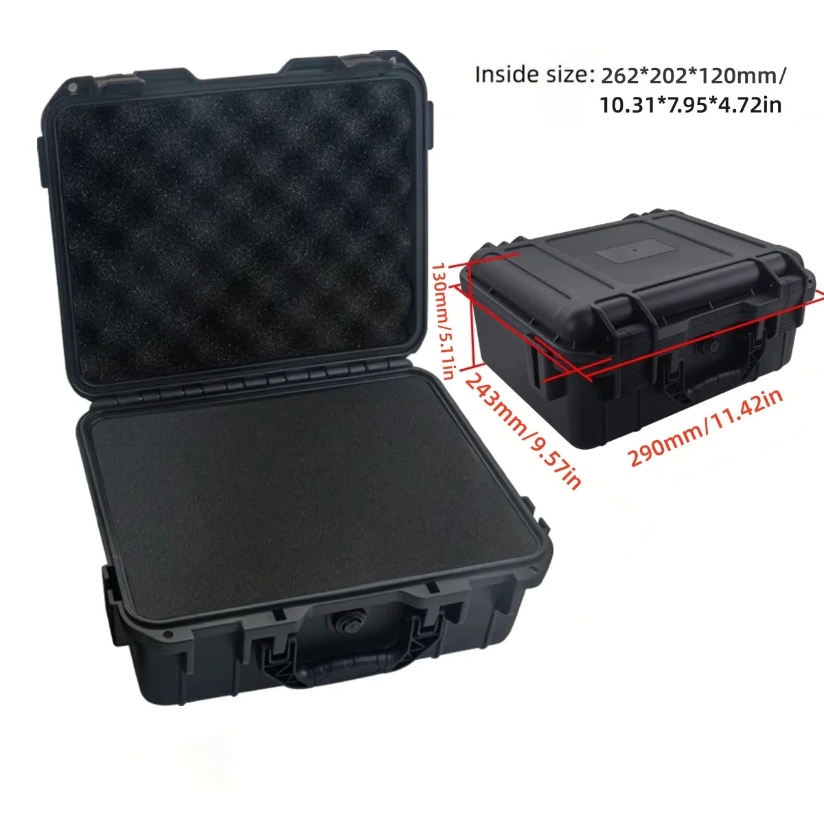 Waterproof Hard Carry Case Bag Tool Case with Sponge Storage Box Suitcase Precision Instrument Safety Tool Box Hardware Toolbox