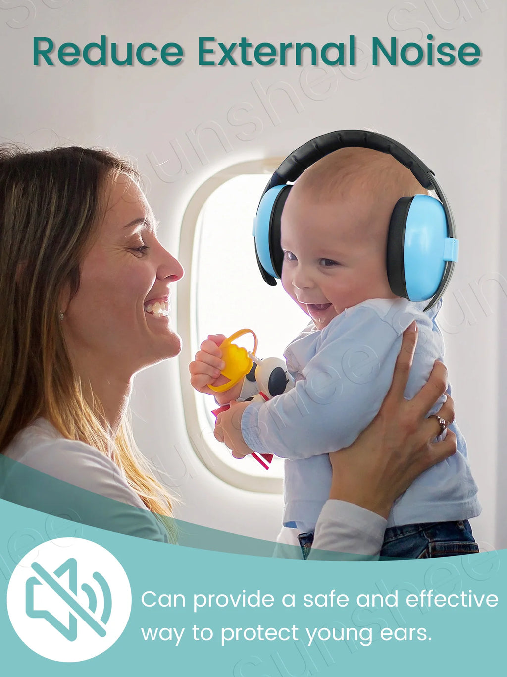 Baby Ear Muffs for Infants with Elastic Headband, Baby Earmuffs Ideal for Flights, Baby Ear Noise Reduction Earmuffs