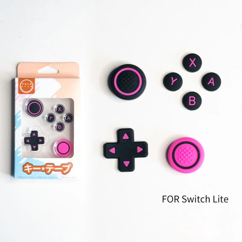 New Design Silicone Soft D-pad Cross Button ABXY Key Sticker Skin Case For Switch Lite NS lite Joy-con Thumb Stick Cap Cover