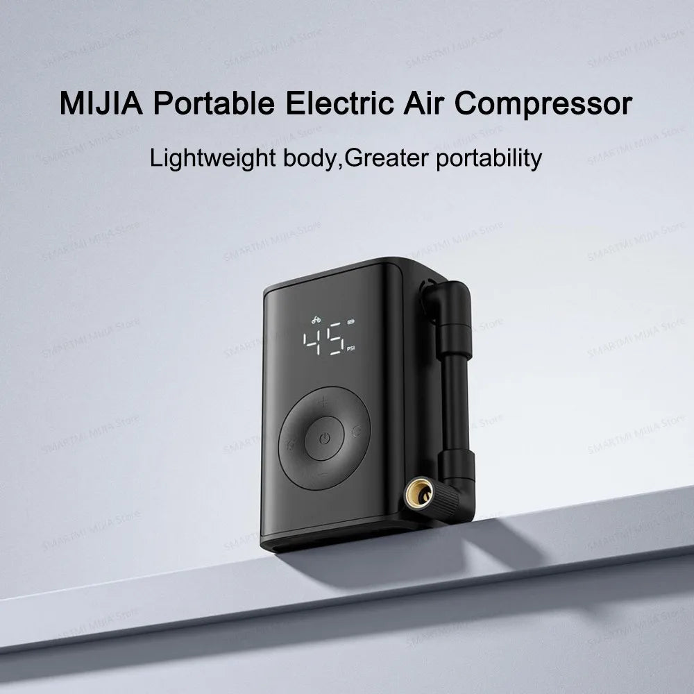MIJIA Tire Inflator Portable Electric Air Compressor Cordless Mini Bike Pump Display,150PSI Car Tires Air Pump With LED Lights