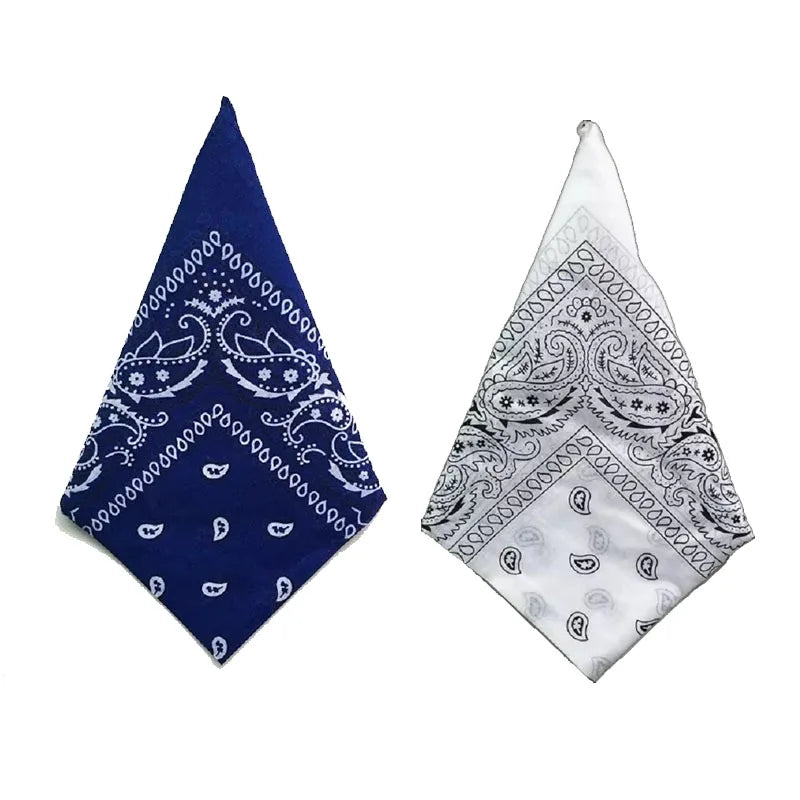 1/2PCS Fashion Hip Hop 100% Cotton Bandana Square Scarf 55cm*55cm Black Red Paisley Headband Printed For Women/Men/Boys/Girls