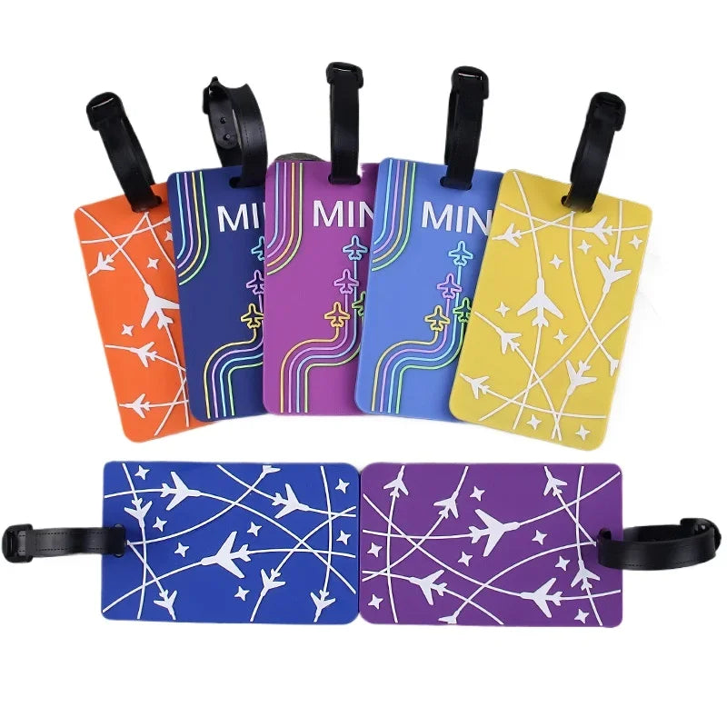 Soft PVC Cute Luggage Tag Letter Travel Tag Men Women Suitcase Name Tag Bag Tags Airplane Labels Holiday Travel Accessories