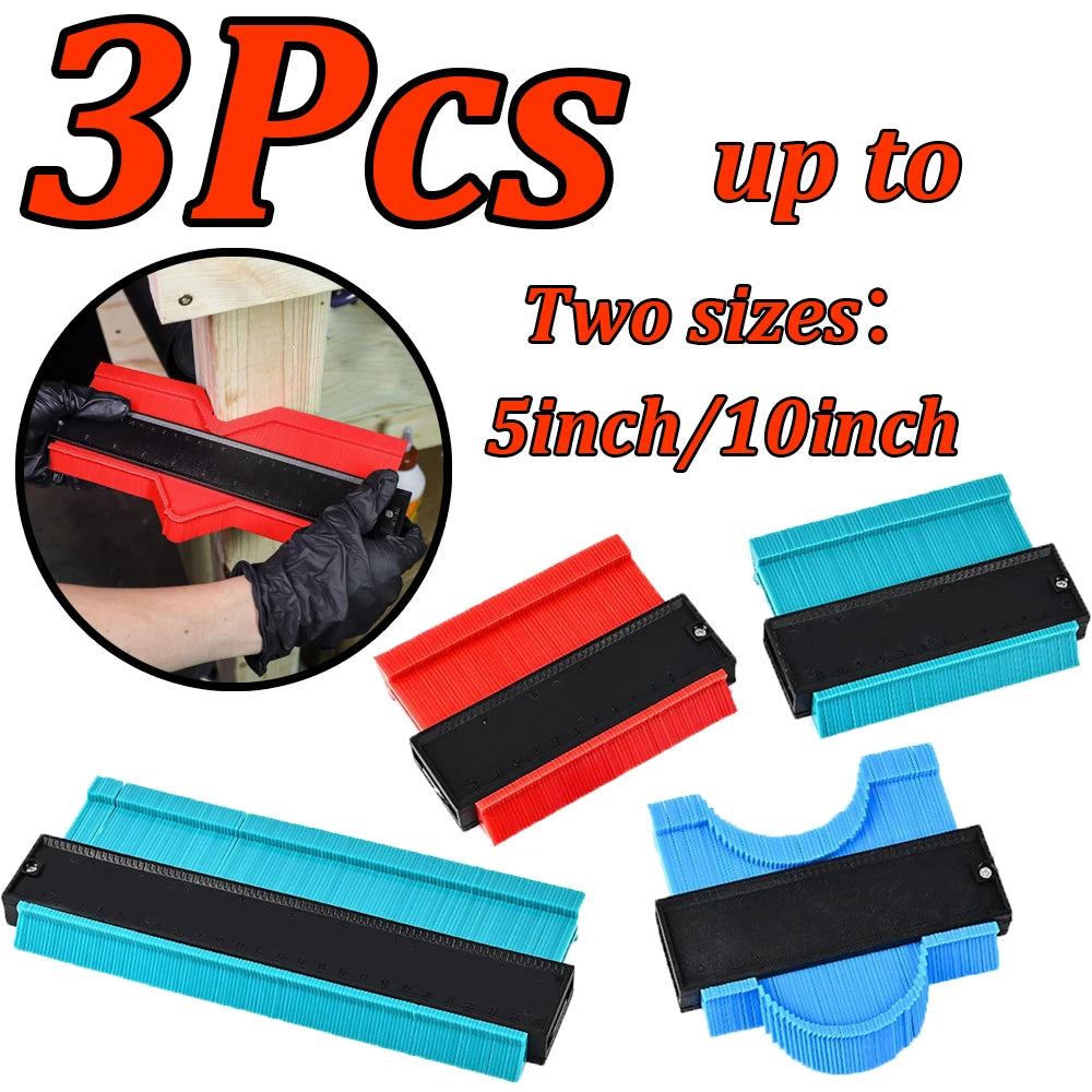 3-1Pcs Shape Contour Gauge Duplicator Measuring Ceramic Tile Carpet Cutting Template Profile Angle Ruler Contour Copier Woodwork