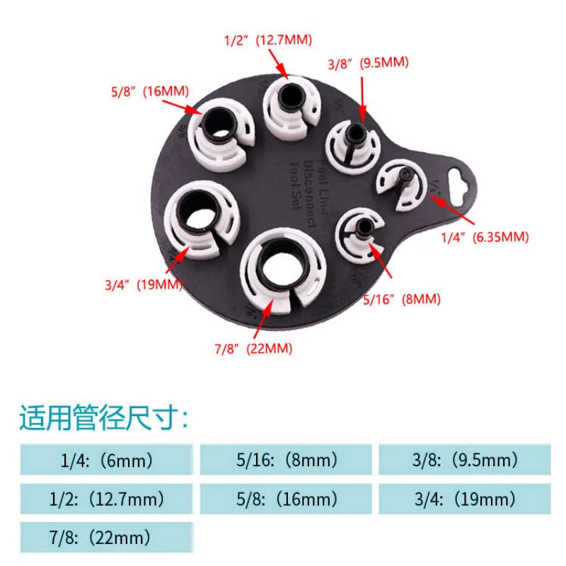 7pcs/set Plastic Fuel Line Disconnect Tool Car A/C Air Conditioning Duct Removal Car Washing tool jet set Maintenance