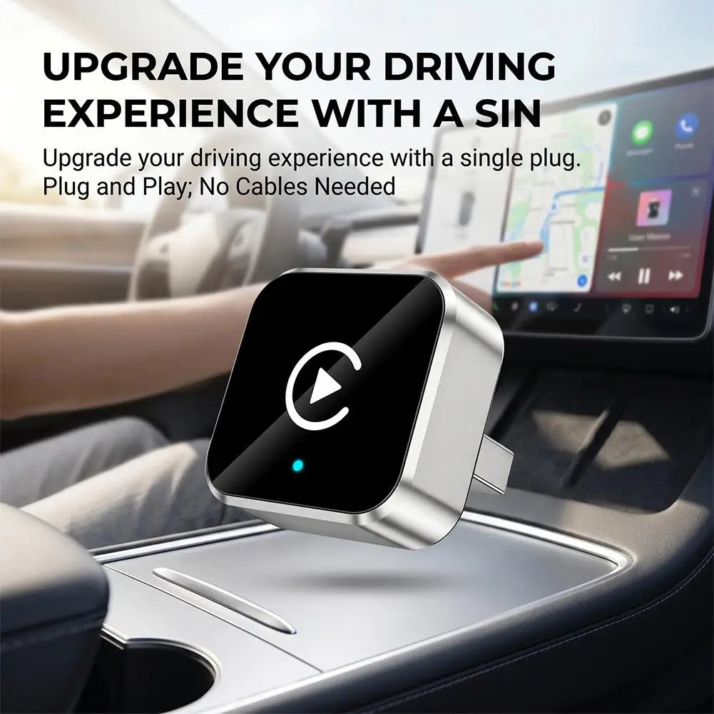 Wireless CarPlay Adapter with Bluetooth 5.0 No Lag USB Dongle Convert Wired to Wireless Auto Connect for iPhone Android 2026