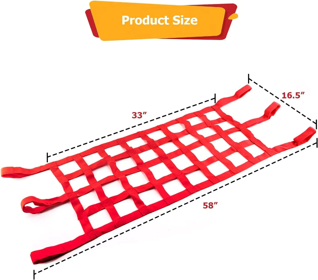 1x Car Roof Net Hammock Mesh Cargo Rooftop Netting Heavy Duty for TJ YJ JK JKU JL JLU JT 1987-2024 for Suzuki Jimny  JB74 19-23