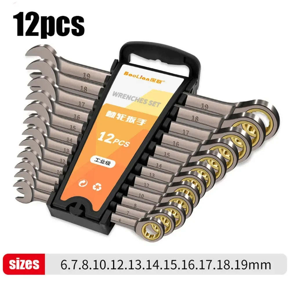 Automotive Repair Ratchet Wrench Quick and Labor-saving Industrial Grade Extended Opening Small Board Double End Tool Set