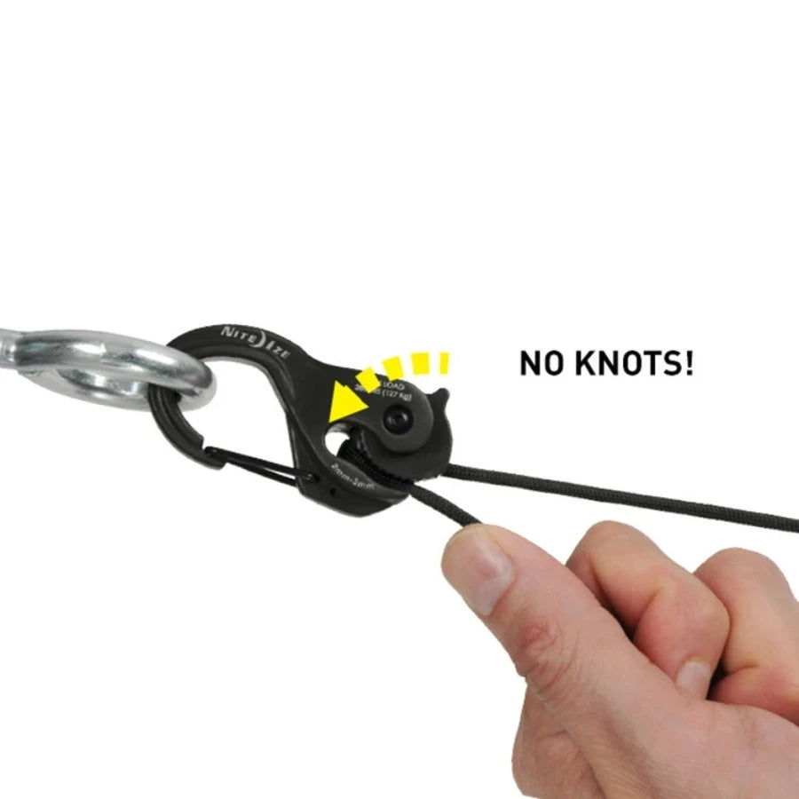 Rope Tightener Cast Aluminum Hanging Rope Hook Without Knotting Self-Locking Binding Fixed Cam Mechanism Trumpet Outdoor Tools