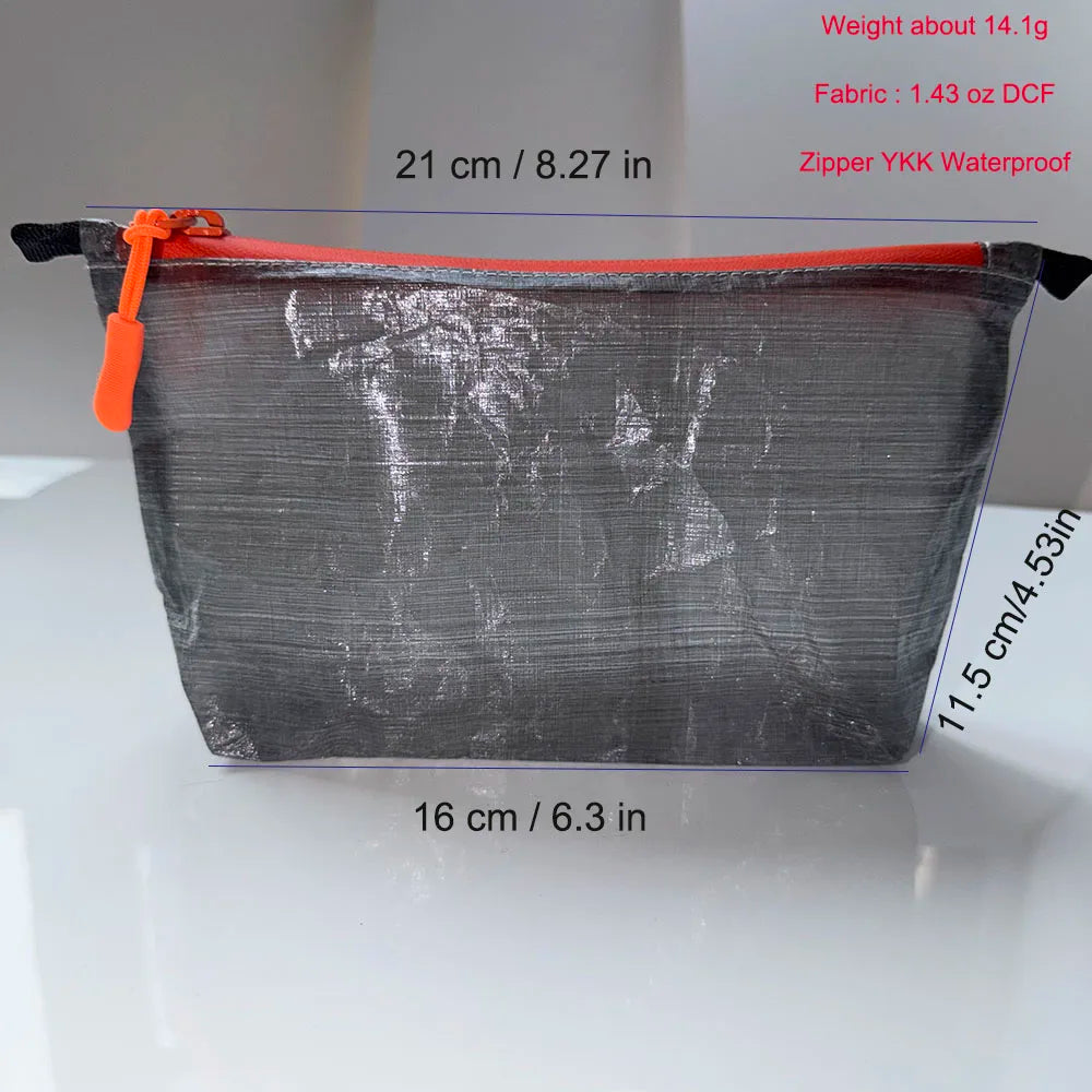 Ultralight DCF Pouch Water-repellent YKK Zipper Organizer Bag Self-Standing Passport Storage First Aid For Travel Camping Hiking